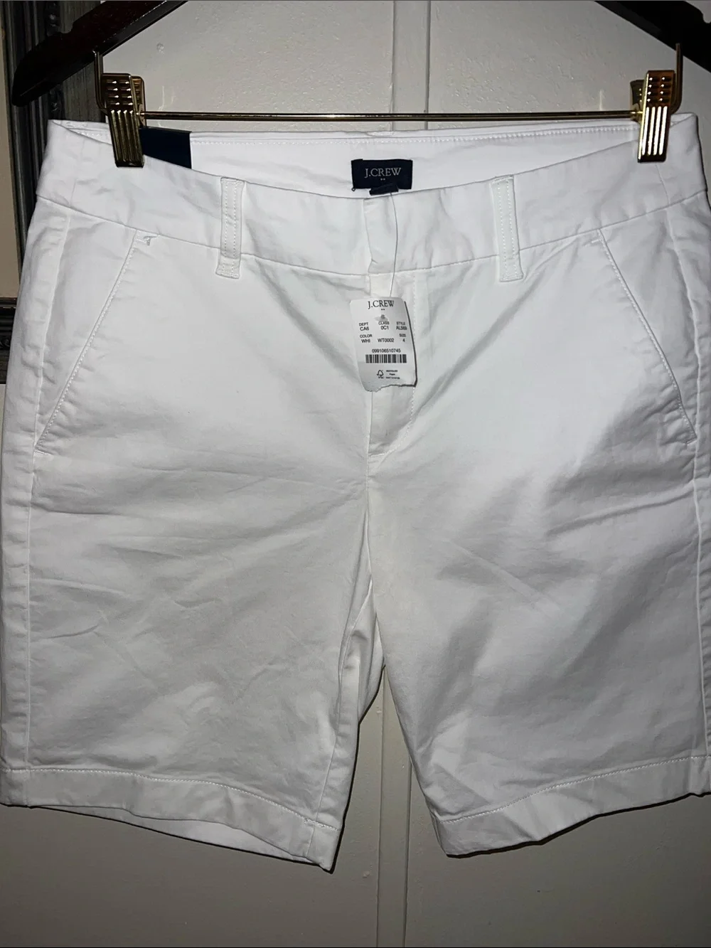 J. Crew White Cotton Chino Bermuda Shorts. Perfect for every summer occasion.